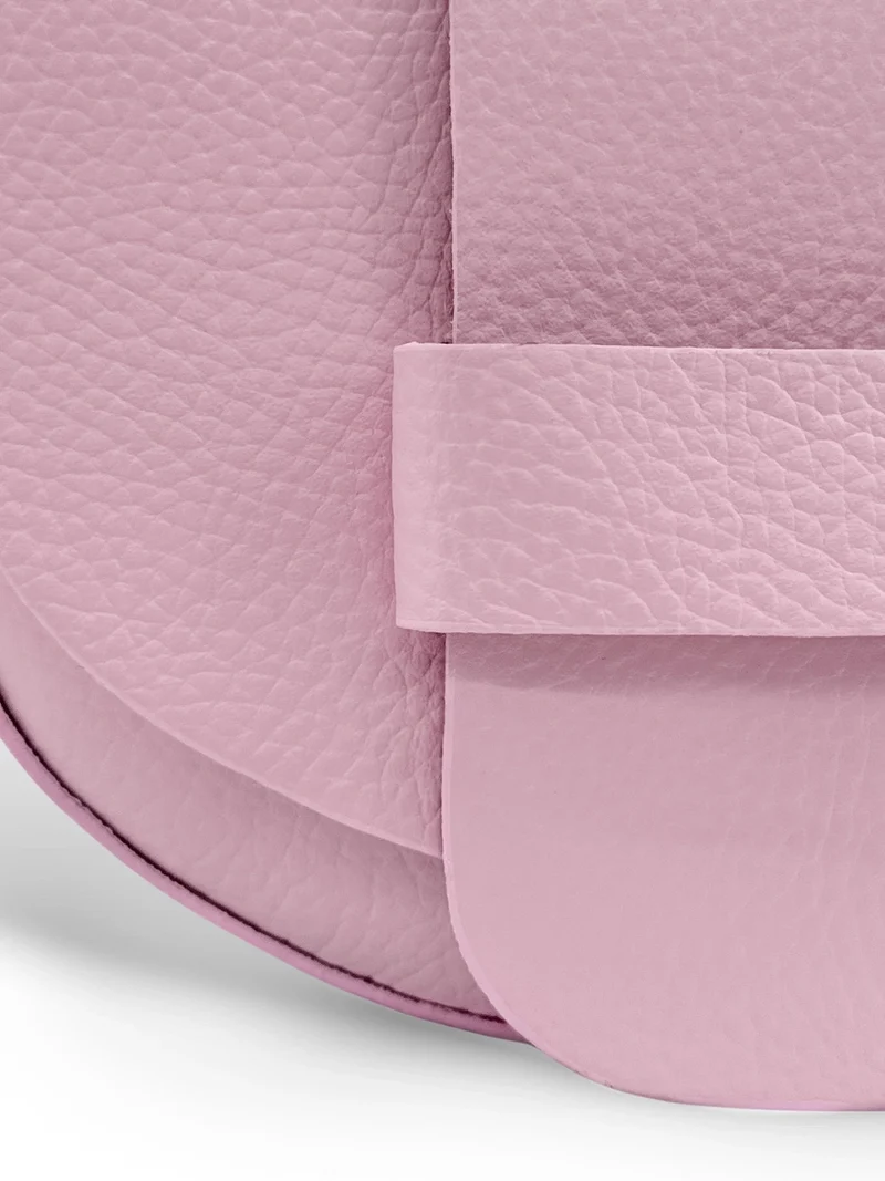 Mini sac besace en cuir grainé LOLLY Rose pastel