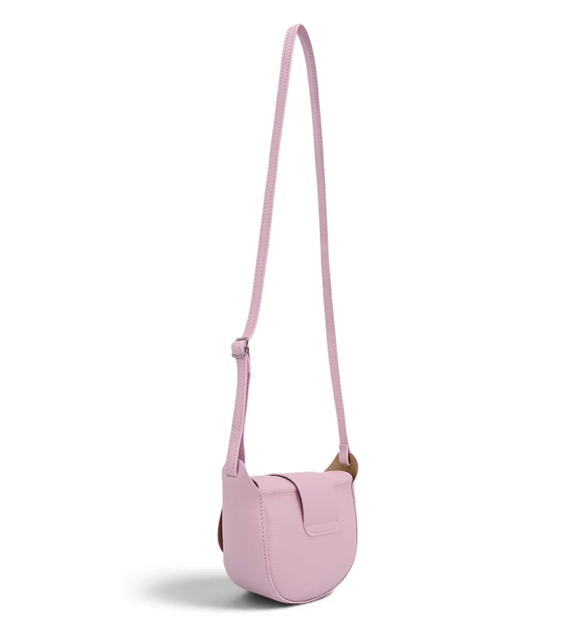 Mini sac besace en cuir grainé LOLLY Rose pastel