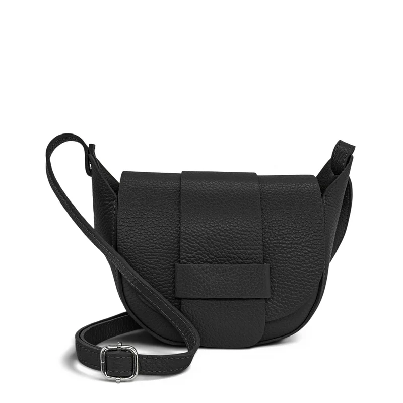 Mini sac besace en cuir grainé LOLLY Noir