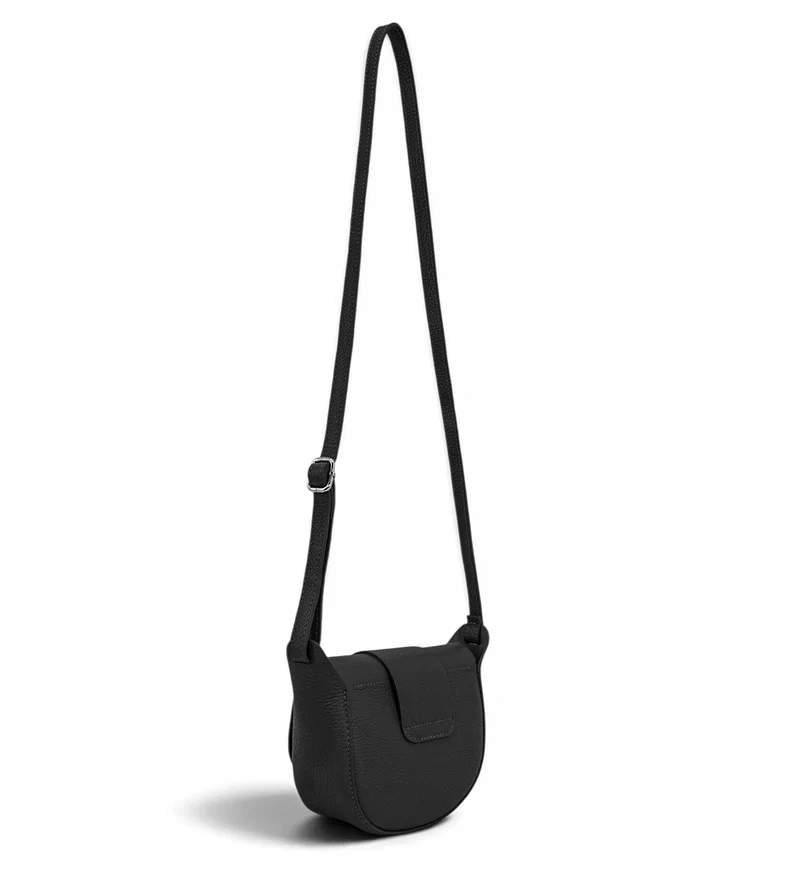 Mini sac besace en cuir grainé LOLLY Noir