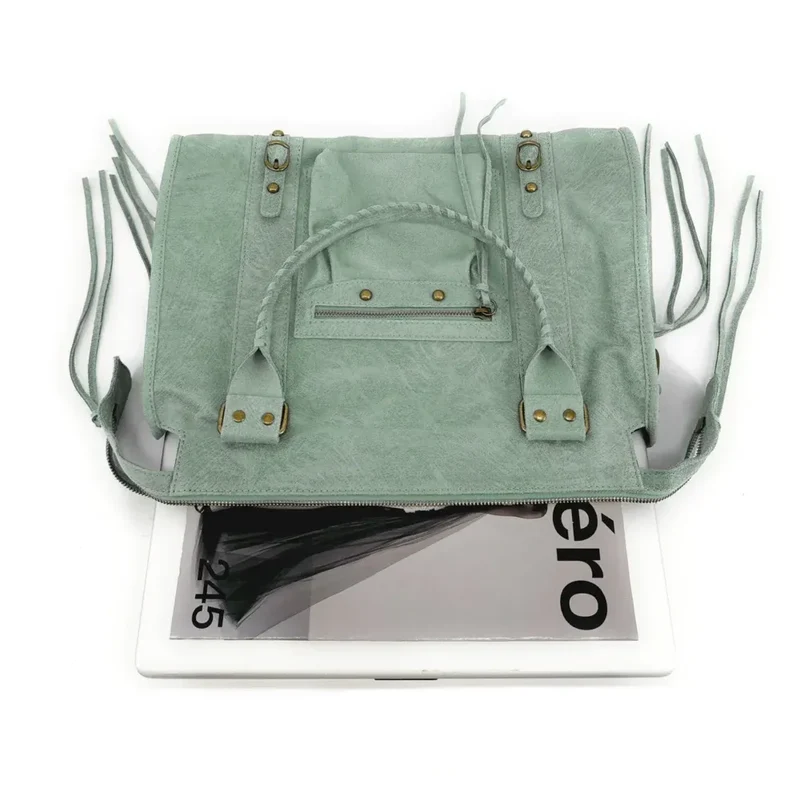 Sac à main en cuir brossé SANDSTORM E.L. SIROCCO Vert pastel