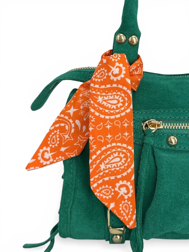 Foulard de sac en coton imprimé BANDANA Orange