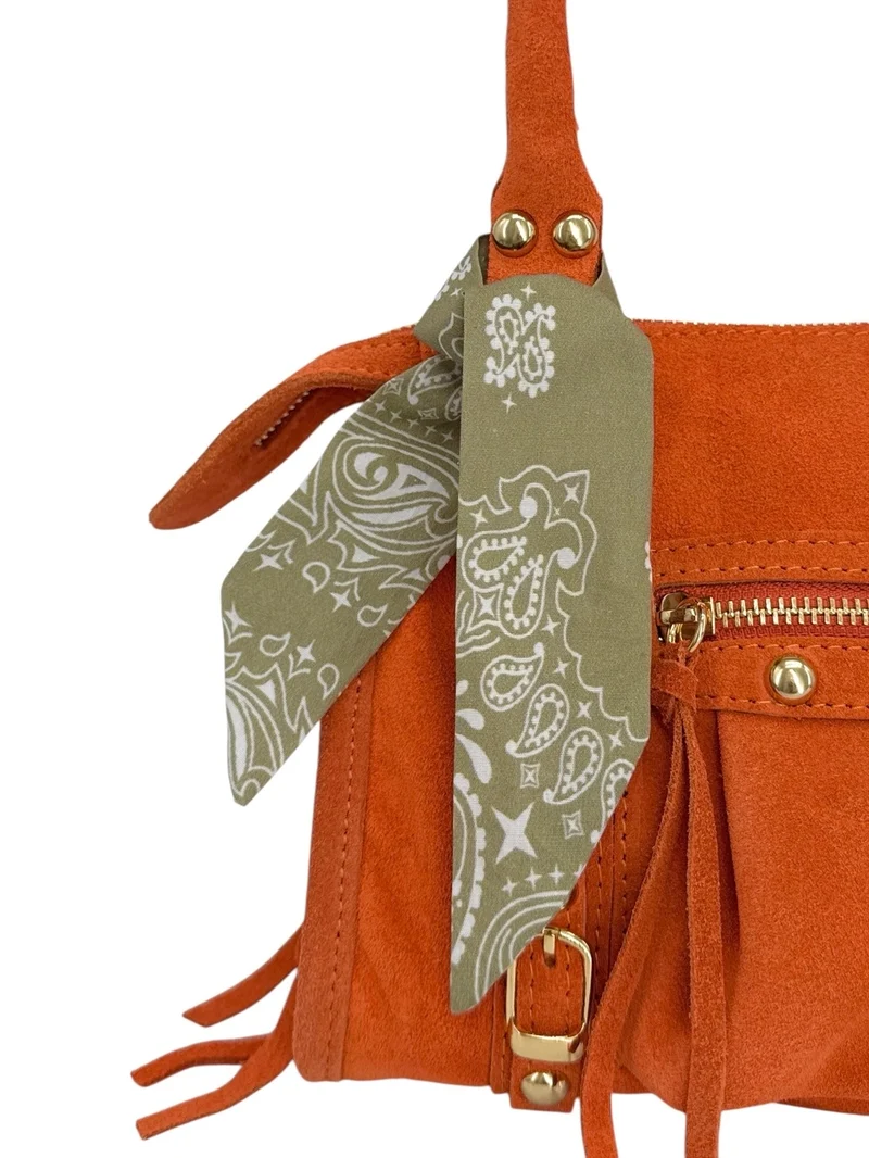Foulard de sac en coton imprimé BANDANA Vert matcha latte
