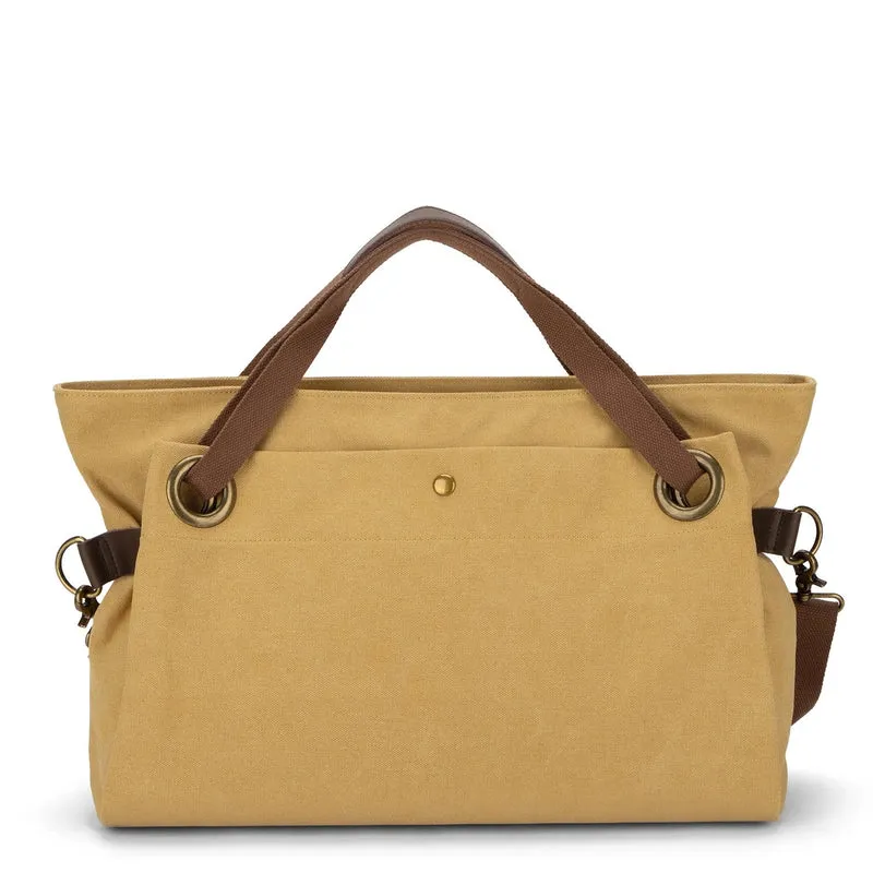 Sac week-end en cuir et toile TOBAGO L Jaune