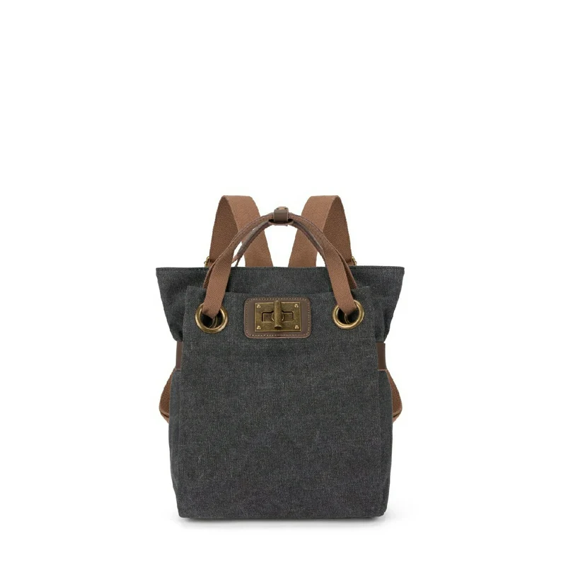 Sac à dos en toile et cuir TRINITE S Noir