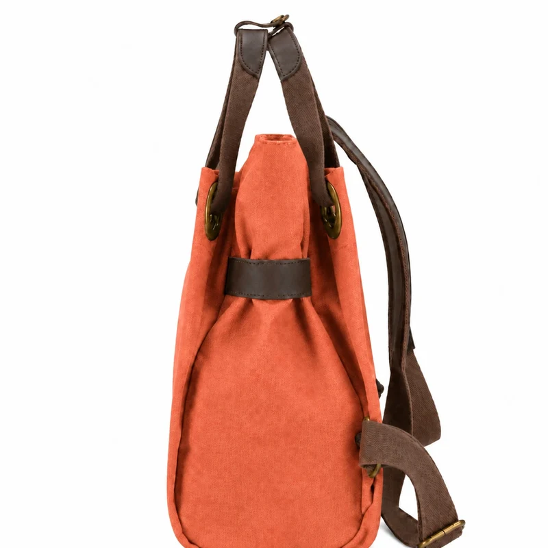 Sac à dos en toile et cuir TRINITE L Rose corail