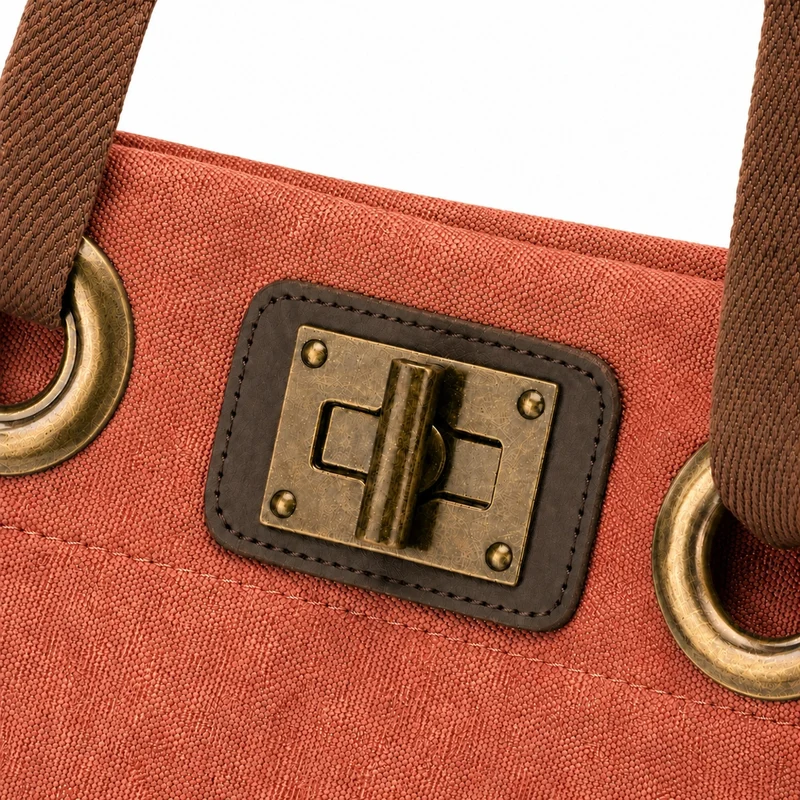 Sac à dos en toile et cuir TRINITE L Rose corail