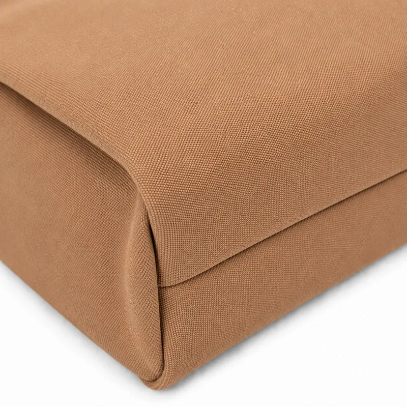 Sac à dos en toile et cuir TRINITE L Marron camel foncé