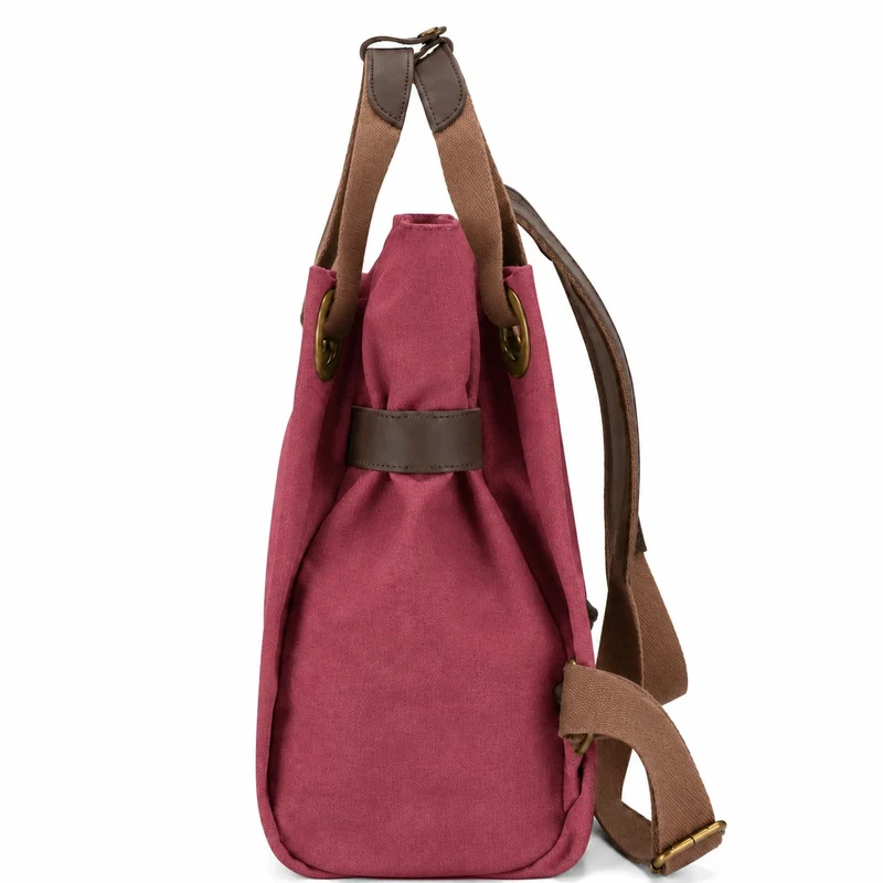 Sac à dos en toile et cuir TRINITE L Rouge bordeaux