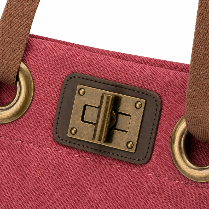 Sac à dos en toile et cuir TRINITE L Rouge bordeaux