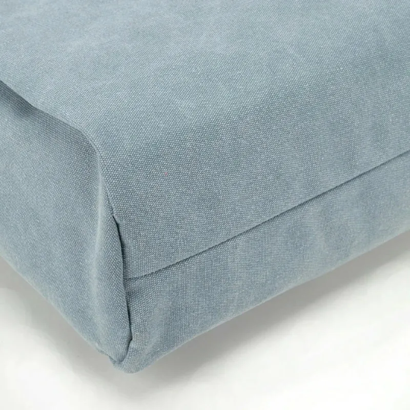 Sac à dos en toile et cuir TRINITE L Bleu gris