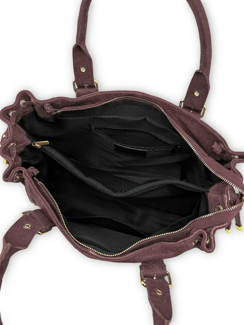 Sac bowling en cuir brossé PRINCESSE BROSSEE XL Bordeaux