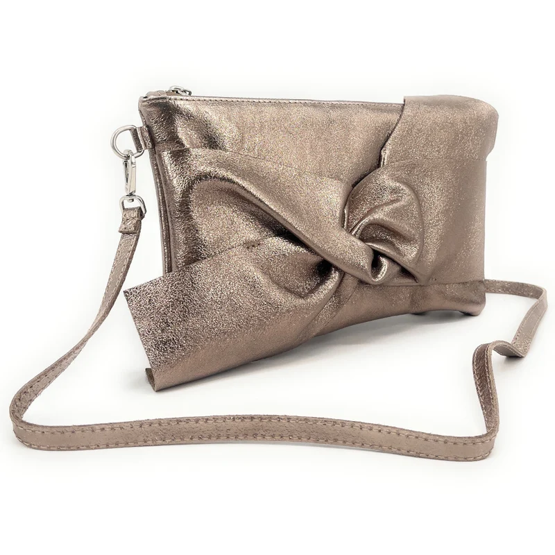 Sac pochette en cuir irisé SHERAZADE Champagne irisé