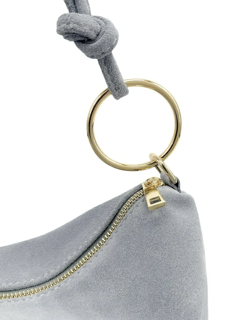 Sac pochette Hobo en daim SOA Bleu pastel