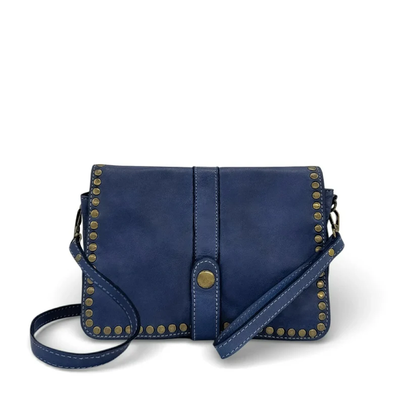 Sac besace à bandoulière en cuir vintage MISS SHAN Bleu profond