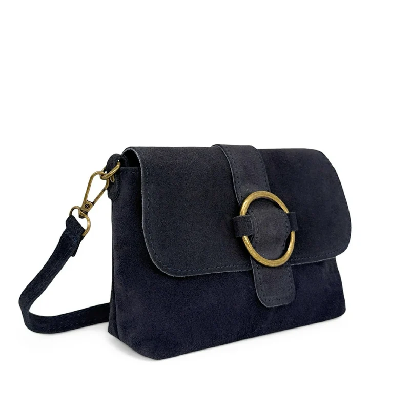 Sac à main en daim VERONE SUEDE Bleu marine