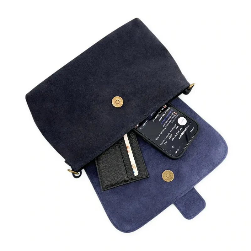 Sac à main en daim VERONE SUEDE Bleu marine