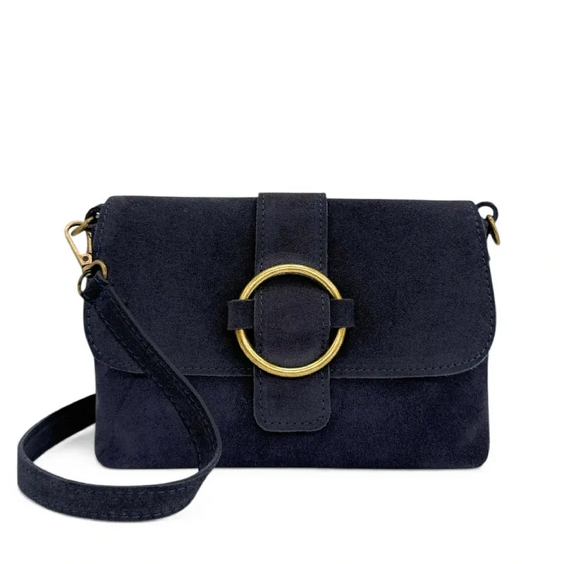 Sac à main en daim VERONE SUEDE Bleu marine