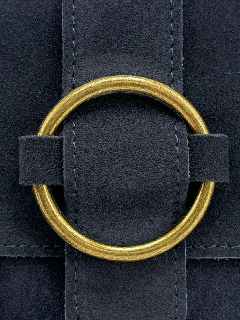 Sac à main en daim VERONE SUEDE Bleu marine