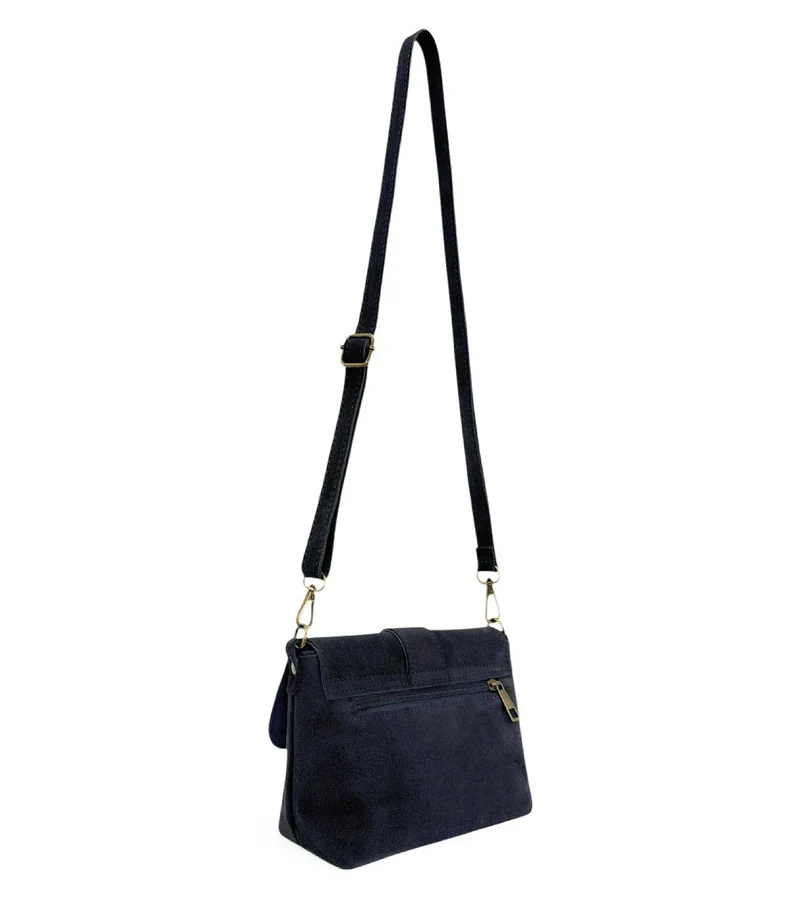 Sac à main en daim VERONE SUEDE Bleu marine