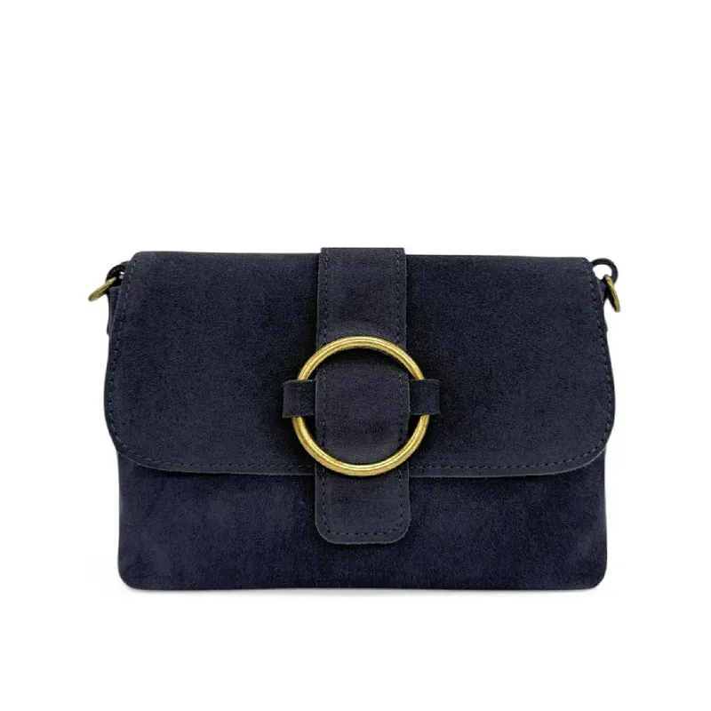 Sac à main en daim VERONE SUEDE Bleu marine
