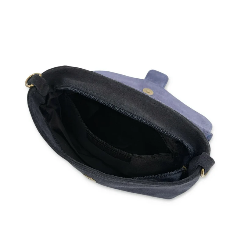 Sac à main en daim VERONE SUEDE Bleu marine