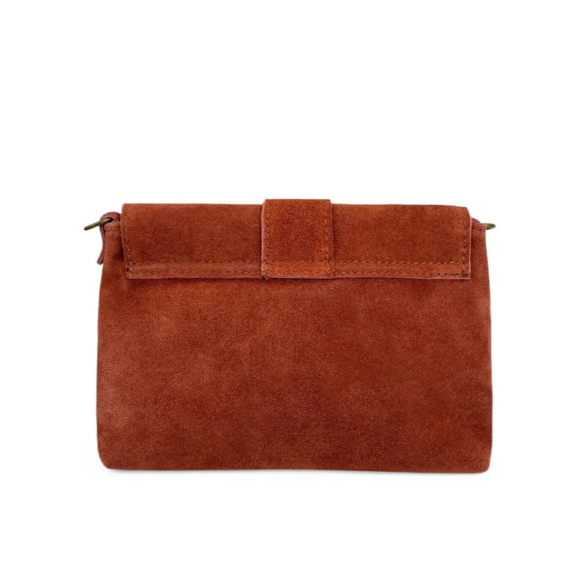Sac à main en daim VERONE SUEDE Rouge terracotta