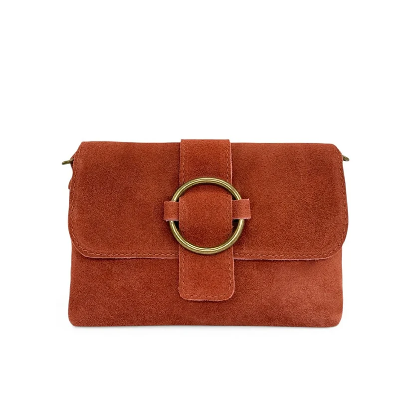 Sac à main en daim VERONE SUEDE Rouge terracotta
