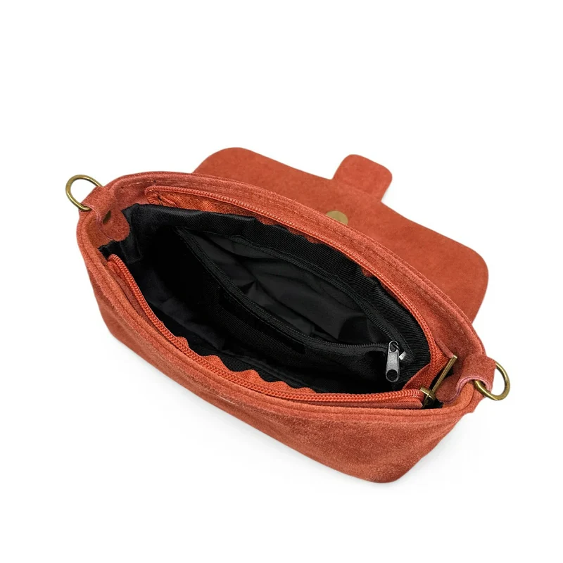 Sac à main en daim VERONE SUEDE Rouge terracotta