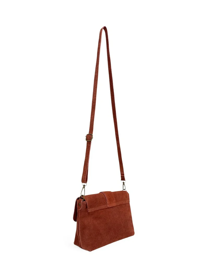 Sac à main en daim VERONE SUEDE Rouge terracotta