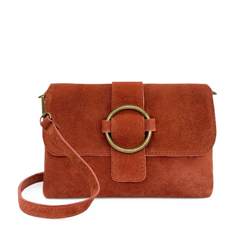 Sac à main en daim VERONE SUEDE Rouge terracotta