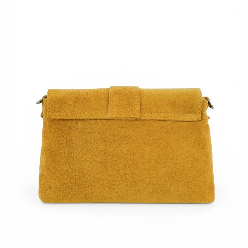 Sac à main en daim VERONE SUEDE Jaune moutarde
