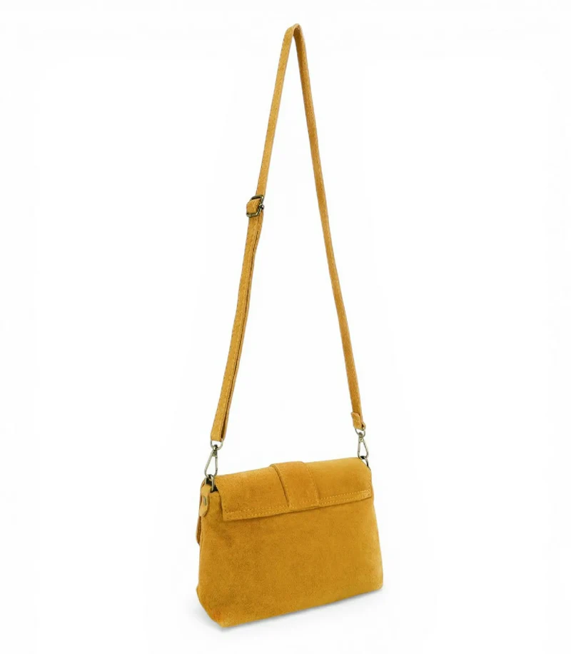 Sac à main en daim VERONE SUEDE Jaune moutarde