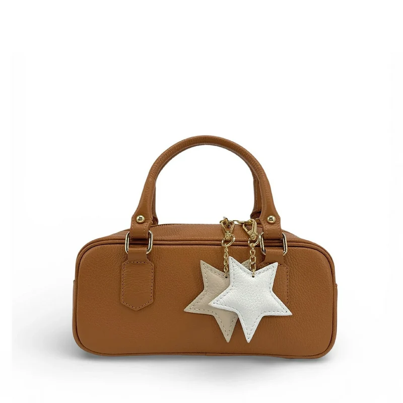 Porte-clés en cuir grainé ETOILE Blanc