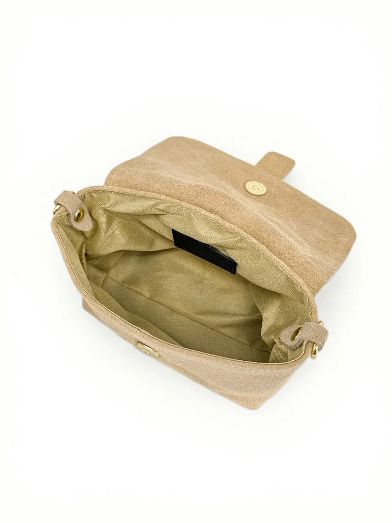 Micro-sac en daim BERLINGOT SUEDE Beige crème