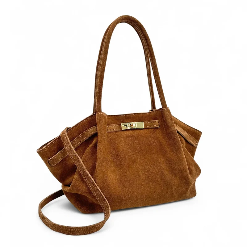 Sac cabas loose en daim ALANA Camel