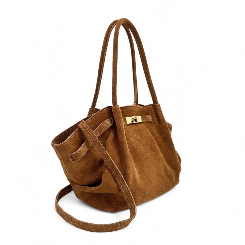 Sac cabas loose en daim ALANA Camel