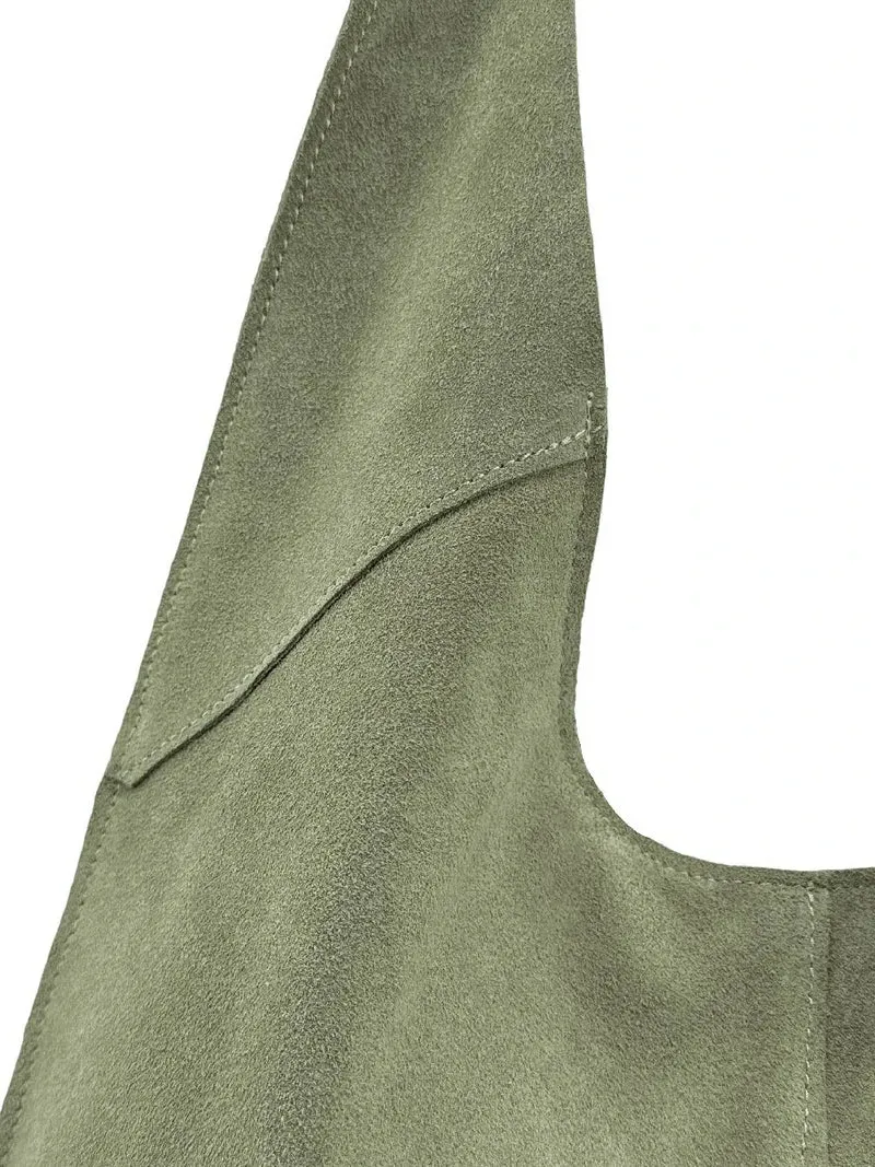 Sac Hobo en daim NEW EVE Vert amande