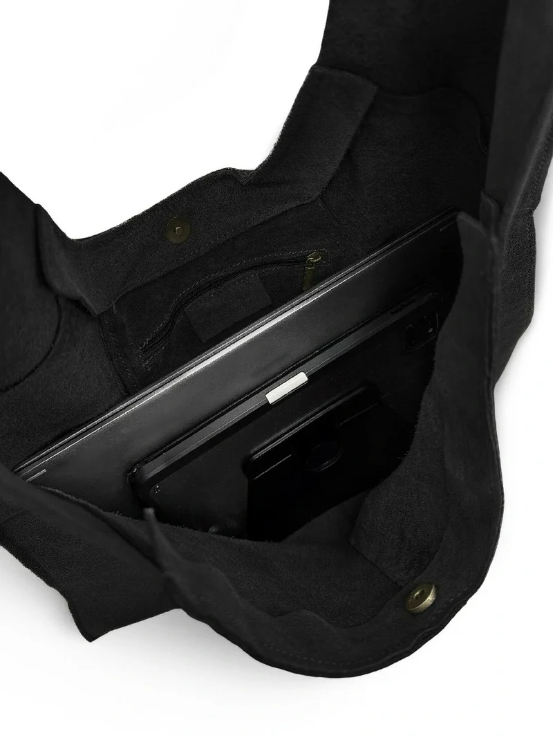 Sac Hobo en daim NEW EVE Noir