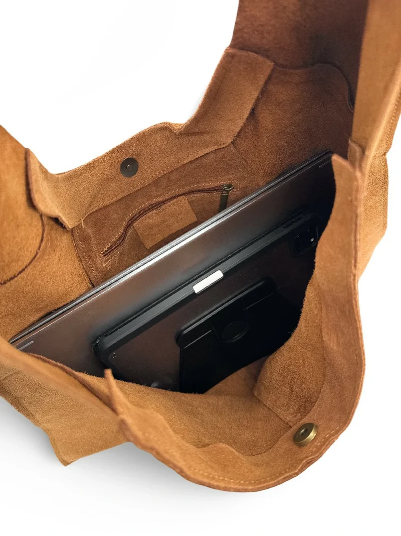 Sac Hobo en daim NEW EVE Marron camel