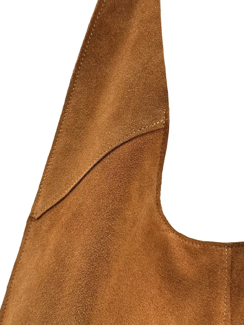Sac Hobo en daim NEW EVE Marron camel