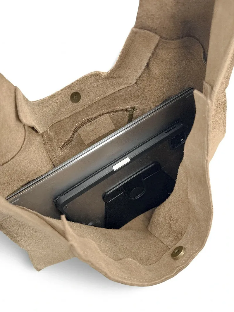 Sac Hobo en daim NEW EVE Beige crème