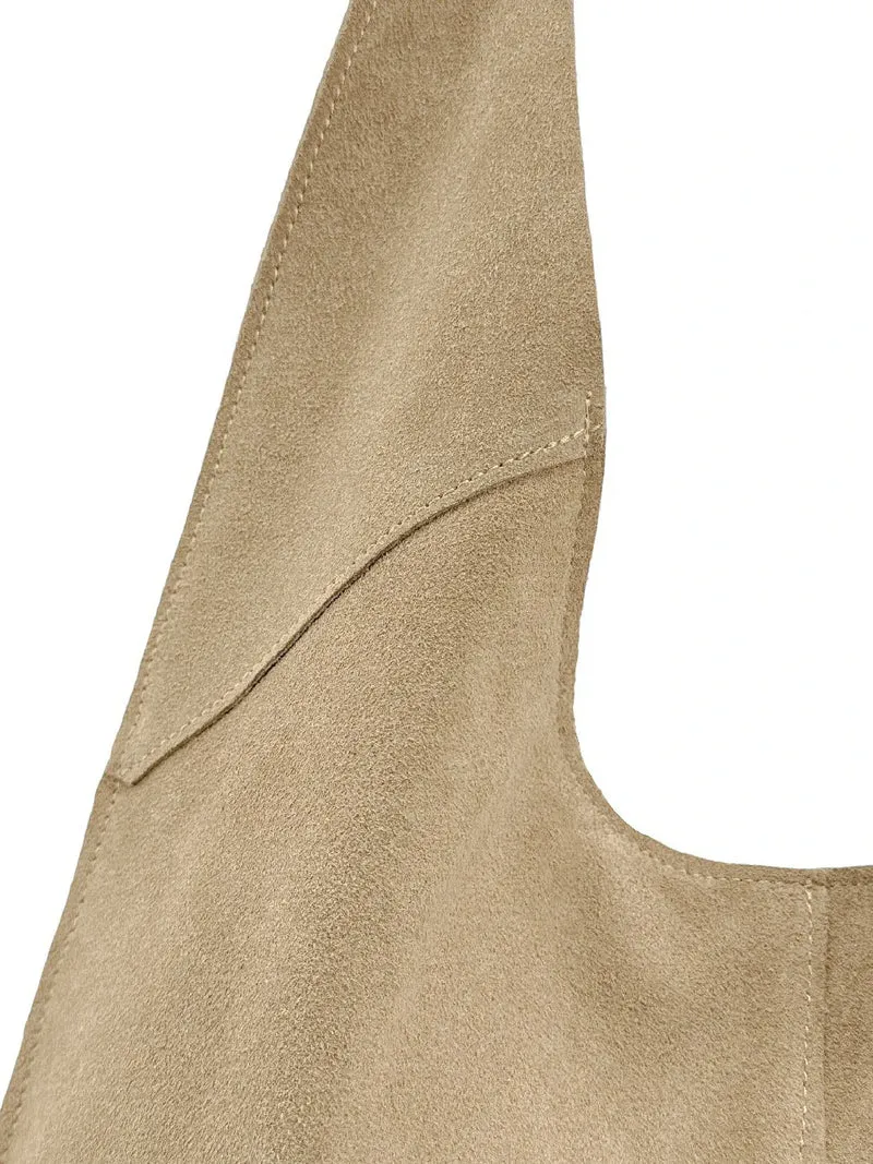 Sac Hobo en daim NEW EVE Beige crème