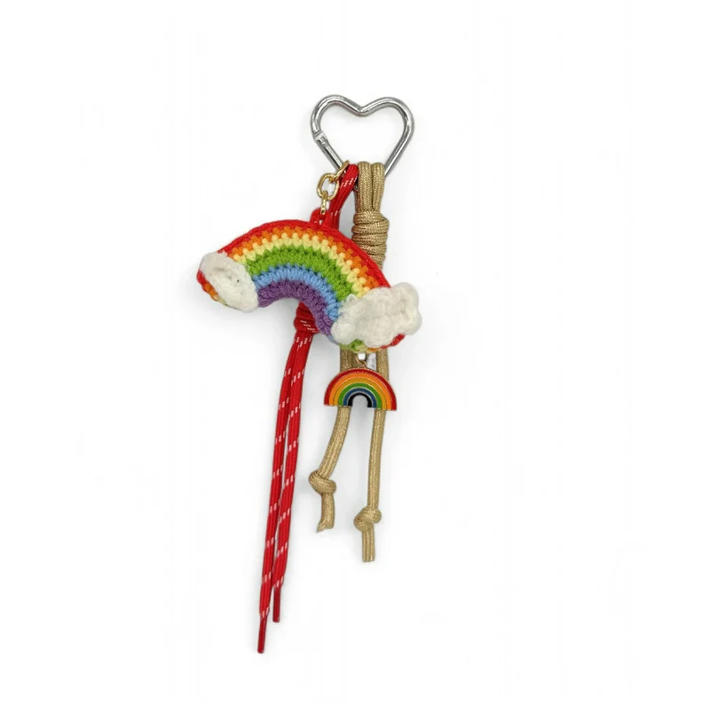 Porte-clés tricoté arc-en-ciel RAINBOW