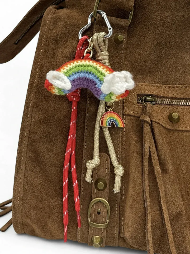 Porte-clés tricoté arc-en-ciel RAINBOW