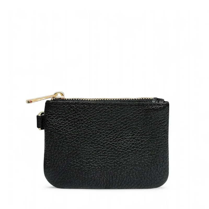 Porte-monnaie porte-clés en cuir grainé POCKET Noir