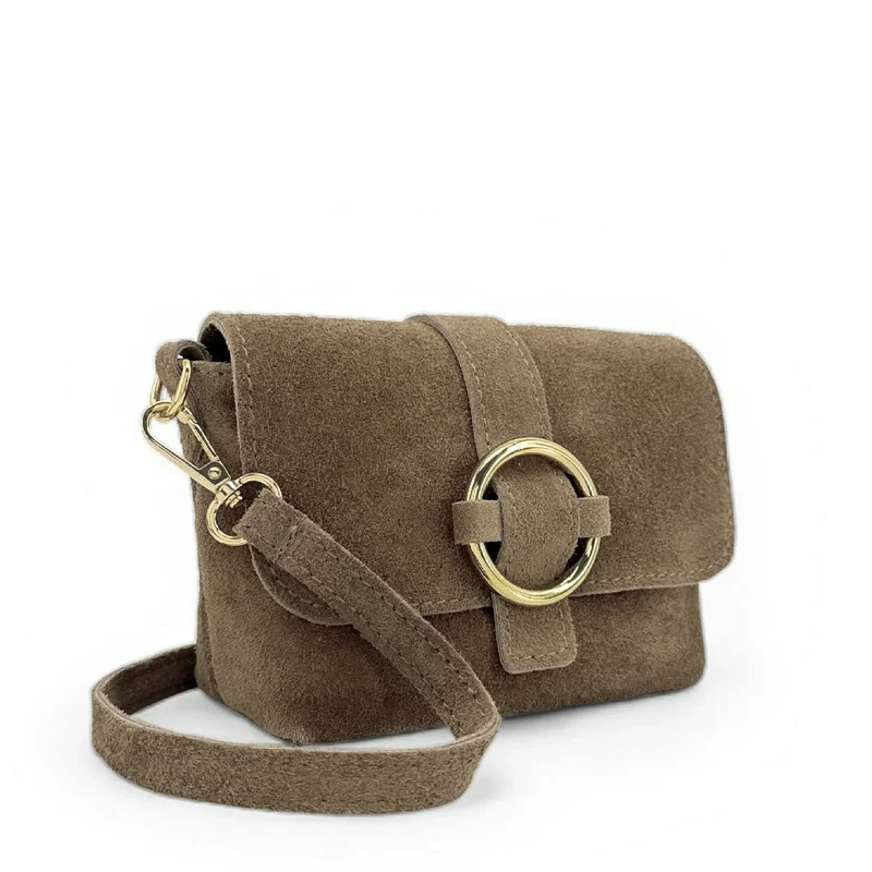 Micro-sac en daim BERLINGOT SUEDE Taupe foncé