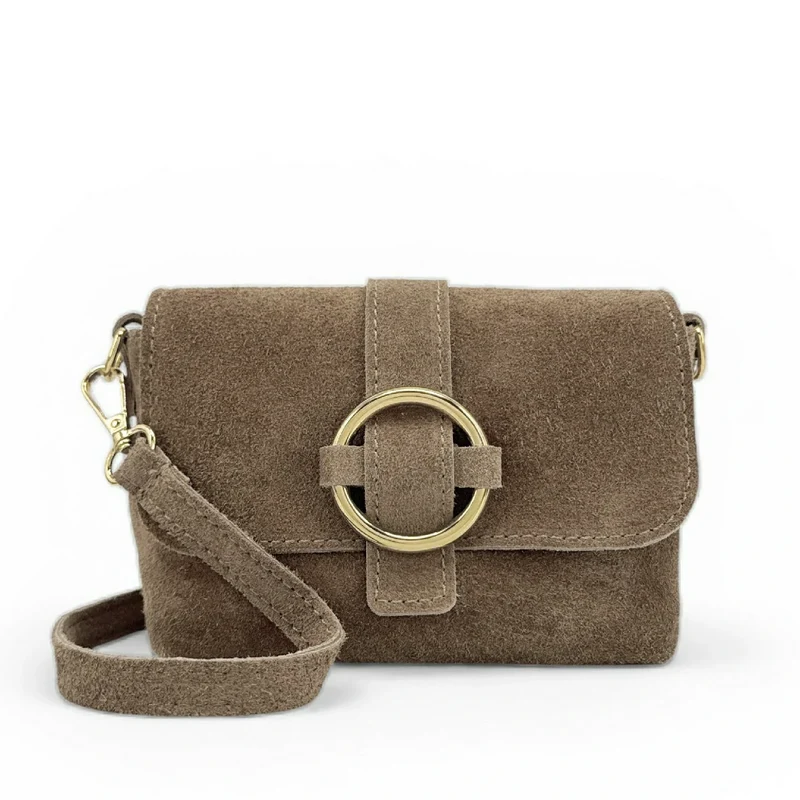 Micro-sac en daim BERLINGOT SUEDE Taupe foncé