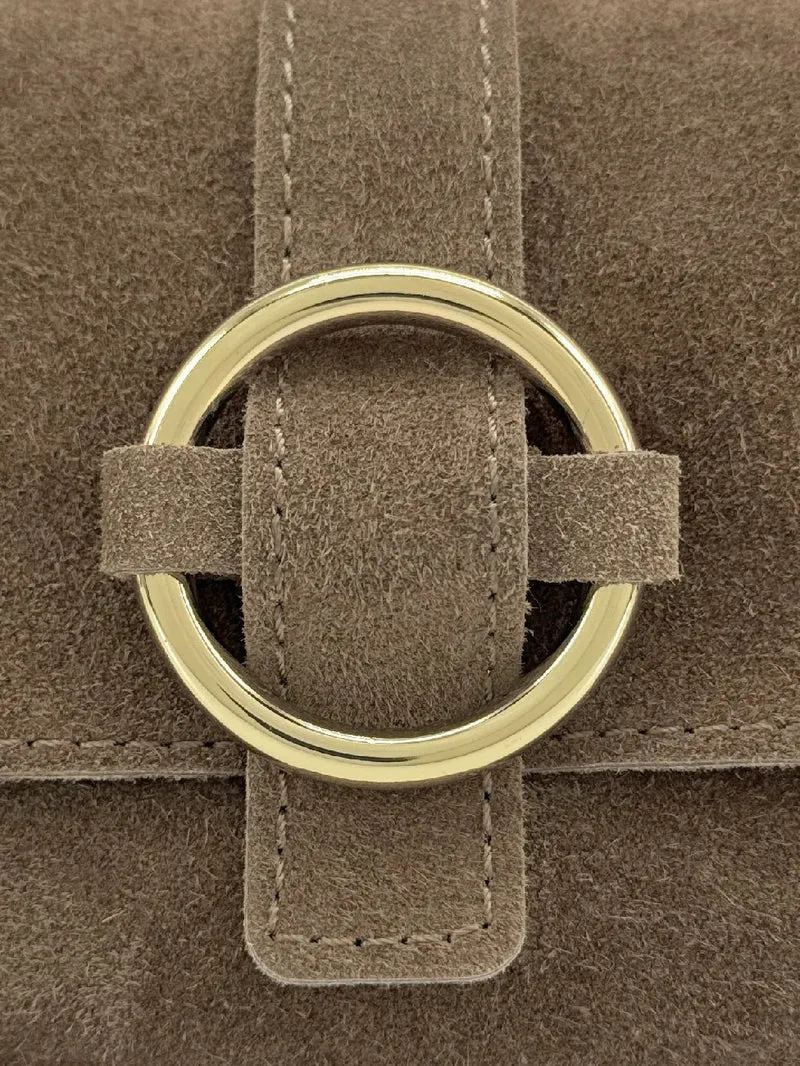 Micro-sac en daim BERLINGOT SUEDE Taupe foncé