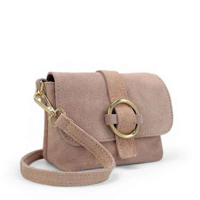Micro-sac en daim BERLINGOT SUEDE Rose pastel